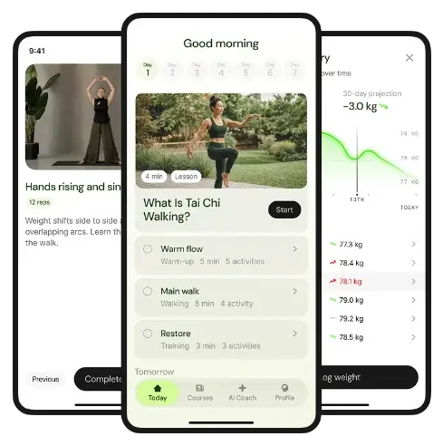 Tilo app — today's workout screen